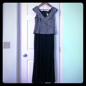 Alex Evenings black/white/bling evening gown